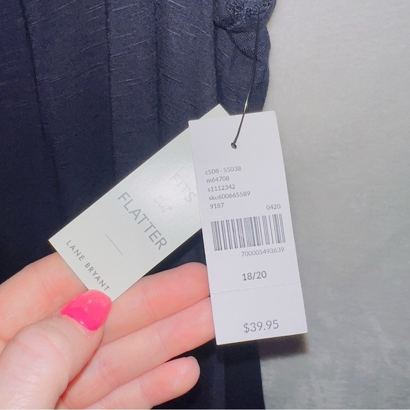 Lane Bryant NWT Blue Off The Shoulder Swing Tee size 18/20 - Picture 3 of 5